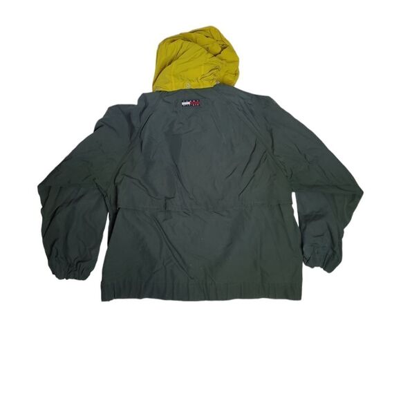 VINTAGE 90s Tommy‎ Hilfiger green packable hood windbreaker gorpcore jacket L - Picture 3 of 11